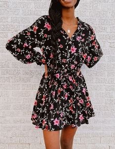 Free People Lighten Up Mini Dress in Black
